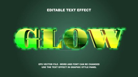 Editierbare Texteffekte Glow 3D Vector Template