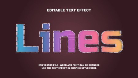 Editierbare Texteffektlinien 3D-Vektorvorlage