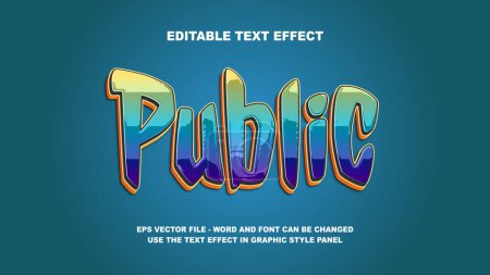 Editierbare Texteffekte Public 3D Vector Template