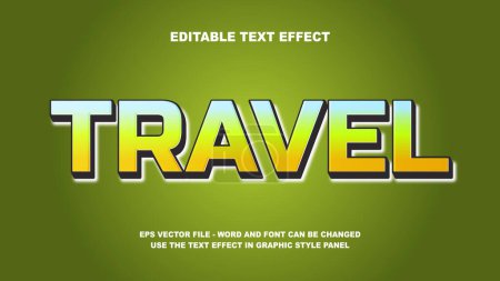 Editable Text Effect Travel 3D Vector Template