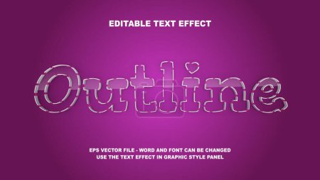 Editable Text Effect Outline 3D Vector Template