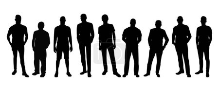 Illustration for Set of business people silhouette, man team, isolated on white background - Royalty Free Image