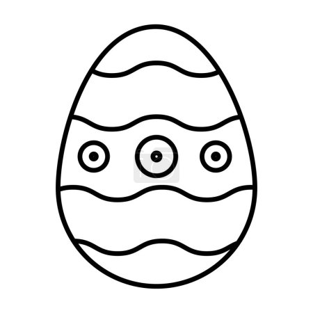 Foto de Huevos de Pascua en contorno blanco y negro, icono de huevos de éster, elemento del día de Pascua. Ilustración vectorial del huevo. - Imagen libre de derechos