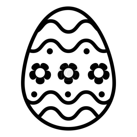 Foto de Huevos de Pascua en contorno blanco y negro, icono de huevos de éster, elemento del día de Pascua. Ilustración vectorial del huevo. - Imagen libre de derechos