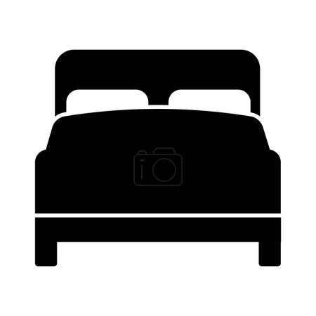 Illustration for Double bed vector icon, Bed furniture symbol double bed icon - Royalty Free Image