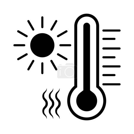 Illustration for Thermometer icon, Heatwave icon, climate change, global warming. Thermometer. Heat wave - Royalty Free Image