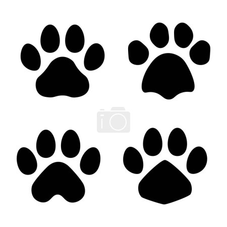 Téléchargez les illustrations : Icône vectorielle patte de chien ou chat - en licence libre de droit