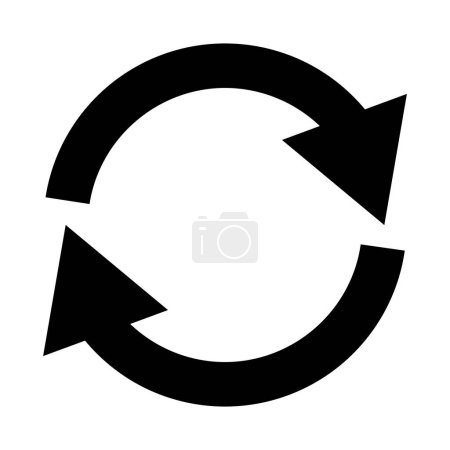 Téléchargez les illustrations : Cercle flèche icône. Faites pivoter l'icône de rotation. recharger, Mouvement des flèches en cercle, rafraîchir, recharger le symbole de l'icône de la flèche signe, illustration vectorielle - en licence libre de droit