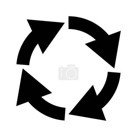 Flechas movimiento en un círculo. Ilustración de iconos vectoriales aislada sobre fondo blanco. flechas circulares iconos.