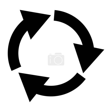 Illustration for Circle of arrows. Recycle, repeat, refresh icon , ui design vector illustration - Royalty Free Image