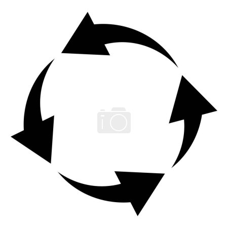 Les flèches se déplacent en cercle. Illustration d'icône vectorielle isolée sur fond blanc. icônes de flèches circulaires.