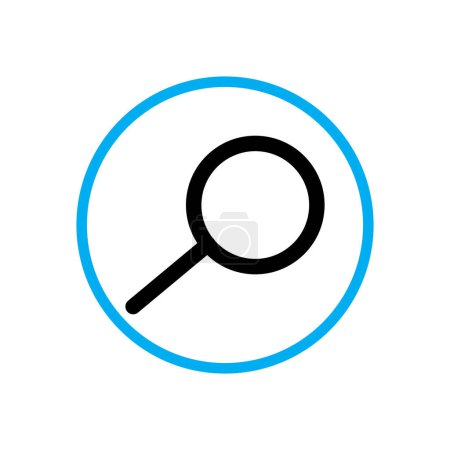Téléchargez les illustrations : Bouton icône de recherche - loupe loupe signe symbole, loupe icône - en licence libre de droit