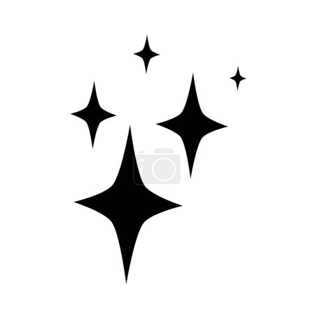 Téléchargez les illustrations : Briller icône symbole vecteur isolé sur fond blanc. Étoile scintille icônes, illustration vectorielle, - en licence libre de droit