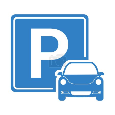 Téléchargez les illustrations : Icône de parking, panneau d'espace de stationnement. Emplacement du parking - en licence libre de droit