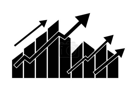 Illustration for Business Growth Progress Chart Geometric illustration, Abstract Business Growth, vector illustration. - Royalty Free Image