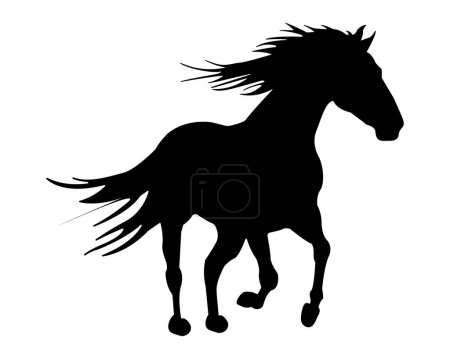 Ilustración de Un icono de vector de silueta de caballo, Elegante perfil equino Diseño minimalista - Imagen libre de derechos