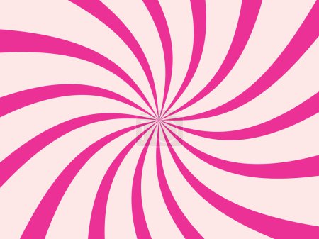 Téléchargez les illustrations : Doux fraise bonbons rayons fonds abstraits, vecteur délicieux papier peint crème glacée rose avec motif tourbillon - en licence libre de droit