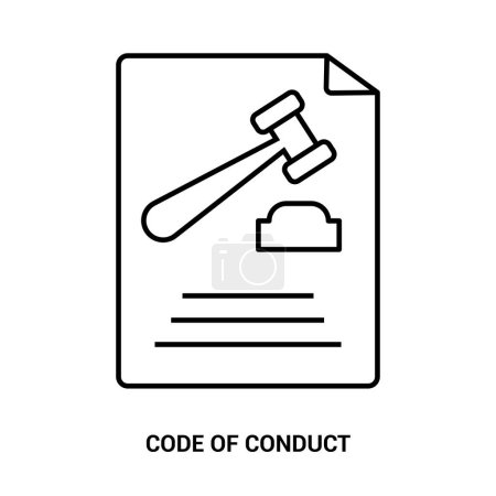 Illustration for Ethics icon, Core ethical value of any business company symbol. Morality and integrity with trust in principle vector. Corporate justice scale in equilibrium sign. - Royalty Free Image