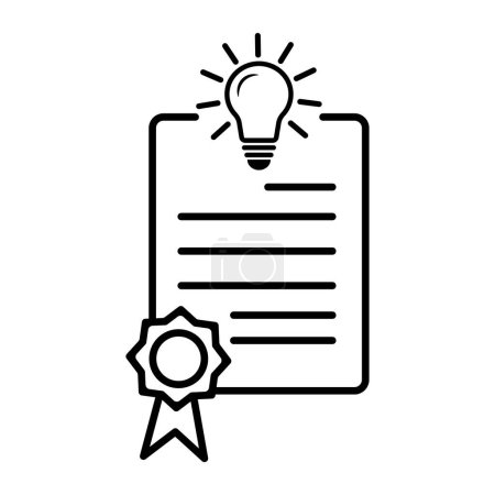 Ilustración de Línea de patente icono sobre fondo blanco, carta certificado vector icono, caldero símbolo signo. - Imagen libre de derechos