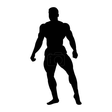 Foto de Muscular culturismo vector silueta ilustración aislado sobre fondo blanco, fitness Sport hombre brazos fuertes. - Imagen libre de derechos