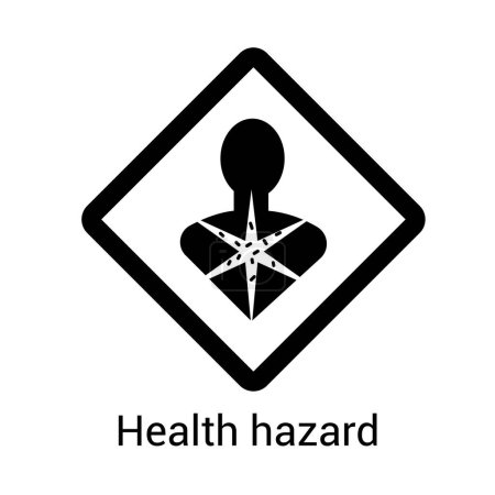 Peligro para la salud negro silueta vector señal de advertencia