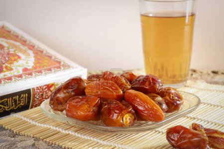 Photo for Delicious Kurma Tunisia, sweet dried dates palm fruits. Popular during Ramadan - Royalty Free Image