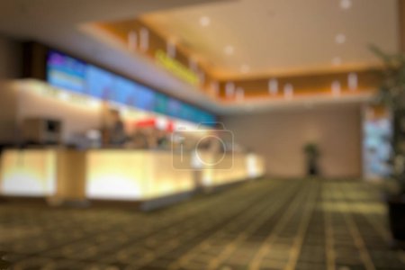 Photo for Blurred empty hall cinema. Abstract light bokeh in cinema hall interior background for design. - Royalty Free Image