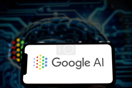 Photo for In this photo illustration, The logo of Google AI is displayed on a smartphone screen.Indonesia - May 22th 2024. - Royalty Free Image