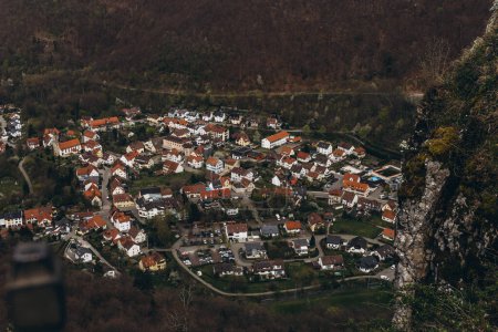 Top view of the german village Honau, Baden-Wuerttemberg, Germany. High quality photo