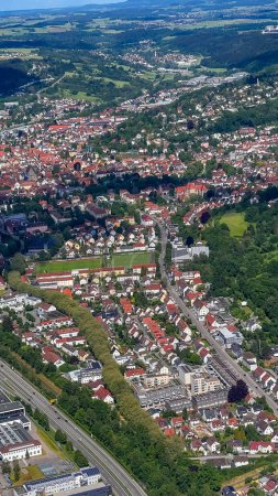panorama of the Germany city of Schwabisch Gmund from a bird eye view. High quality photo
