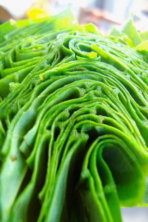 grüne Salatblätter, Abstraktion, geschwungene Linien, Hintergrund