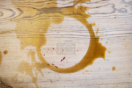 Photo for Coffee stains on white wooden table. Wood texture background. Bi - Royalty Free Image