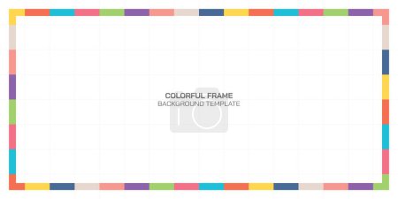 Téléchargez les illustrations : Modèle de cadre rectangle coloré sur fond blanc illustration vectorielle. - en licence libre de droit
