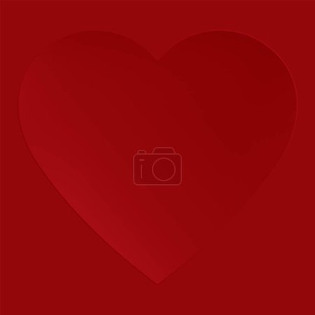 Illustration de forme de coeur 3D douce rouge pour l'affichage de produits cosmétiques. Modèle de carte de voeux Saint-Valentin. 