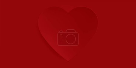 Illustration for Red soft 3D heart shape illustration for cosmetic product display. Elements for valentine's day festival design. - Royalty Free Image