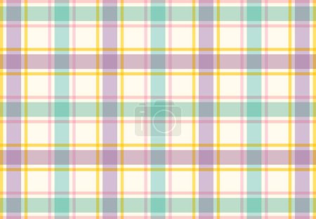 Illustration for Tartan checked plaids colorful colors. Fabric texture pastel colors. - Royalty Free Image