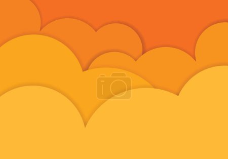 Ilustración de Diseño de fondo naranja abstracto con capas de curva y patrón de sombra. Plantilla de estilo de corte en papel vectorial para banner comercial o invitación formal. - Imagen libre de derechos