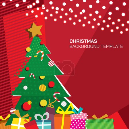 Abstract christmas tree punchy vector concept have blank space. Christmas background.