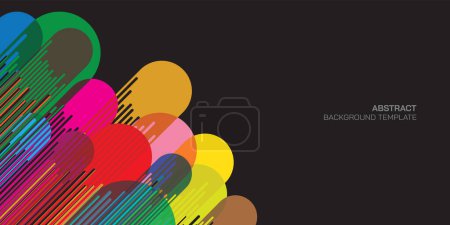Illustration for Abstract illustration of comet vivid colors blending geometric punchy vector on black background with blank space. - Royalty Free Image