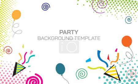 Abstract illustration party vidvid colors punchy vector design  on white background have blank space. Funny colorful invitation template.