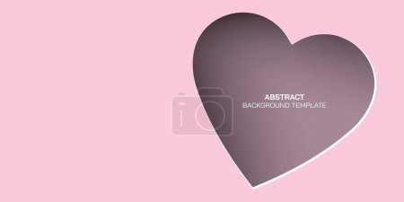 Illustration for Abstract 3 dimension heart frame paper cut on pink background with blank space. - Royalty Free Image