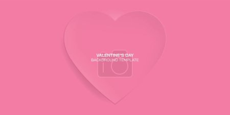 Illustration for 3D heart shape sheet paper cut style on pink background for cosmetic product display. Heart background for valentine day festival. - Royalty Free Image