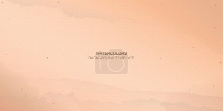 Illustration for Wood free uncoated paper rough texture pattern peach tone background with watercolor stained vector illustration. Blank used bond paper peach background. - Royalty Free Image