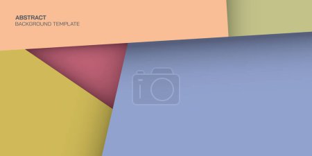 Abstrakte Schicht aus pastellfarbenen geometrischen Formen im Retro-Stil Vektor Illustration Hintergrund.