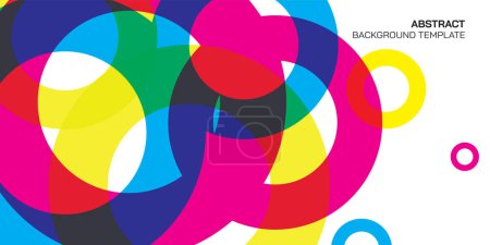 Illustration for Transparency rings primary colors on white background. Abstract circle vivid colors blended. - Royalty Free Image