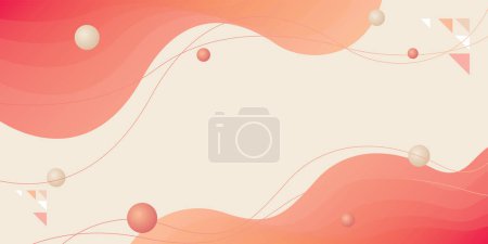 Illustration for Abstract wave of growing graph symbol peachy tone background have blank space. - Royalty Free Image