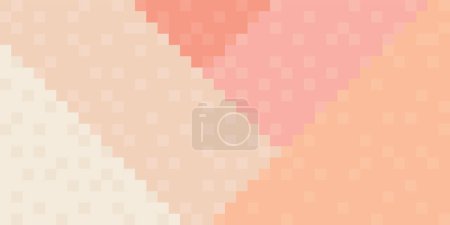Téléchargez les illustrations : Abstrait monochromatique des tons pêche, motif à carreaux rose et beige illustration vectorielle de fond. - en licence libre de droit