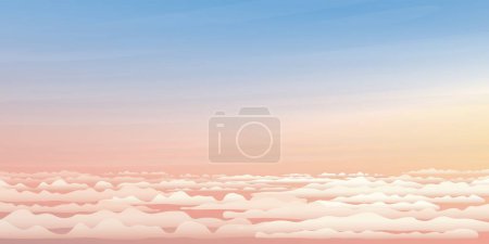 Cloudscape with dramatic sky background vector illustration. Sunset sky concept.