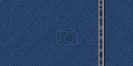 Ilustración de Denim jean azul patrón textil fondo con costuras de oro e ilustración vector pliegue. - Imagen libre de derechos