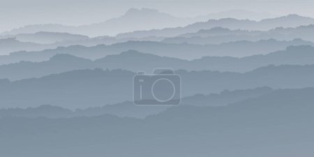 Illustration for Abstract mountain ranges graphic with fog on rectangle background vector illustration have blank space. - Royalty Free Image